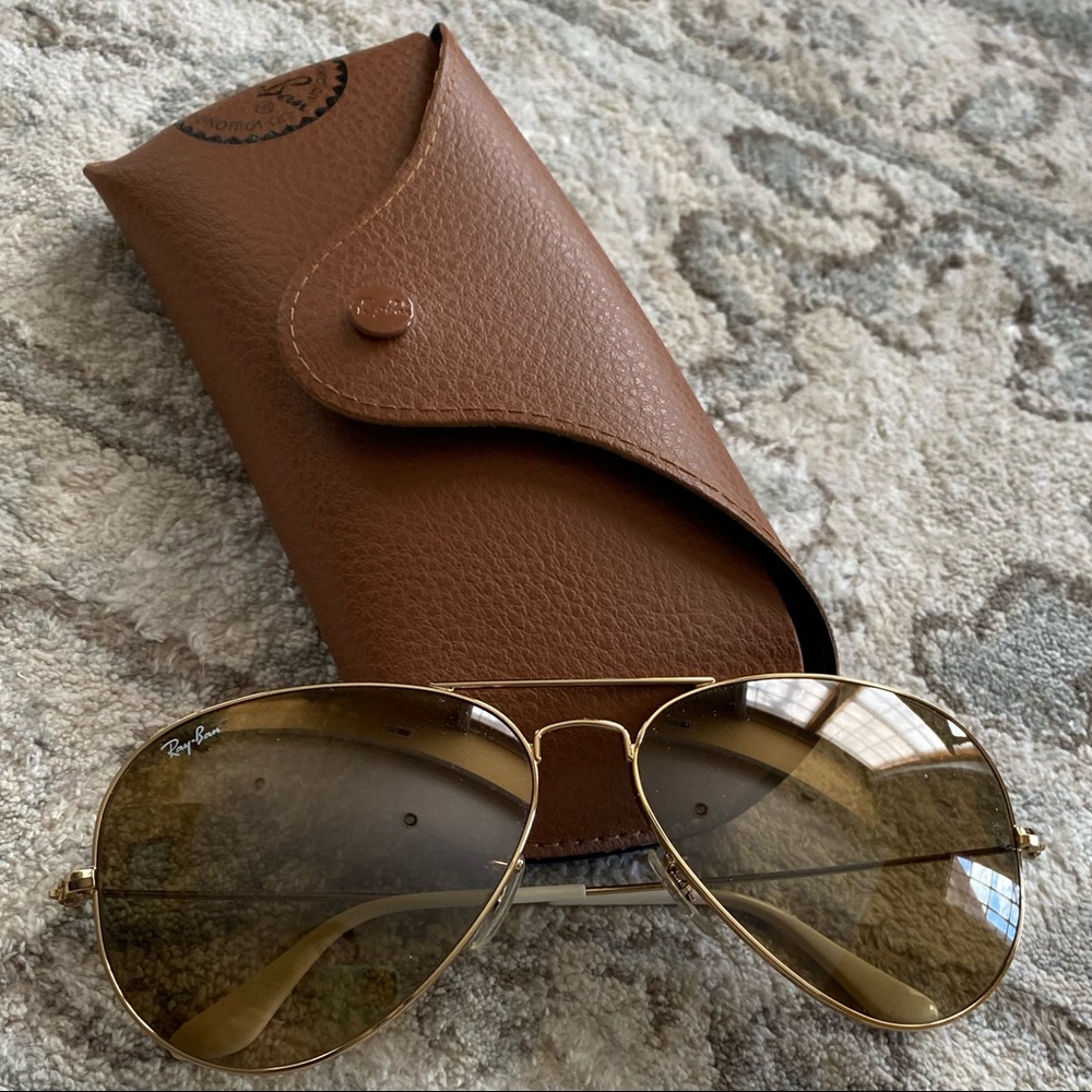 Authentic Ray-Ban Aviator Sunglasses Brown